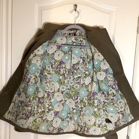 Dex Women's Army Style Jacket Size M Pockets Floral Lining Embroidery Detail - Picture 3 of 9